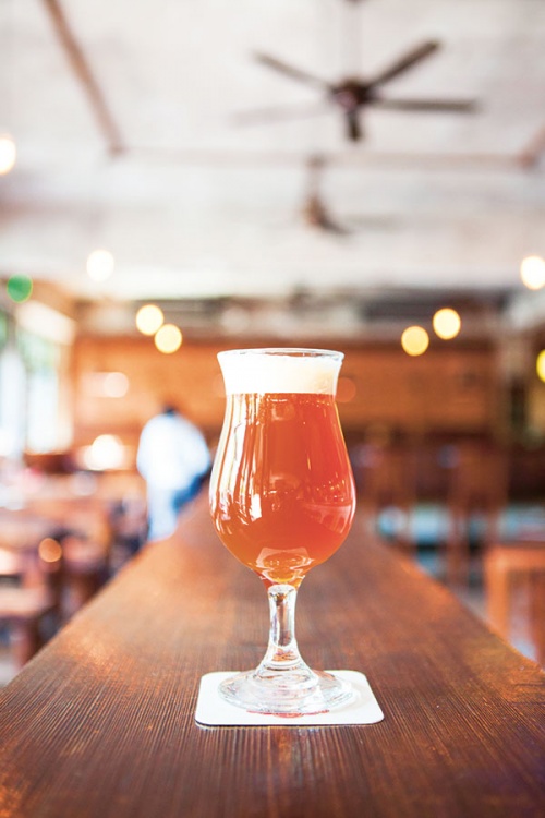 A Dubbel Happiness brew at Great Leap Brewing